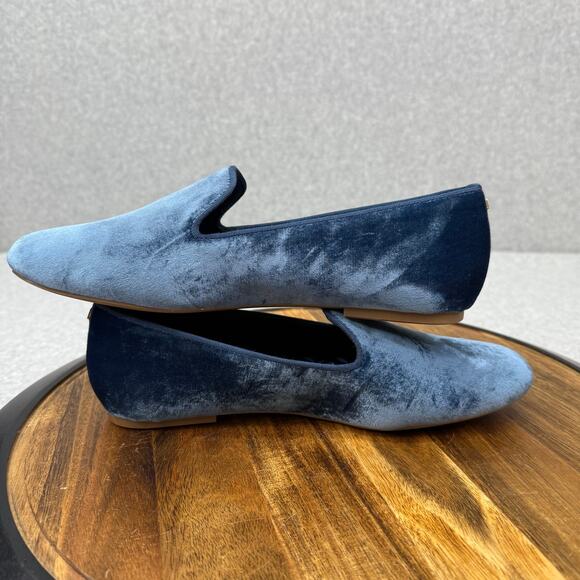Birdies Flats Women's 9 The Starling Ocean Blue Velvet Slip On Shoes - Picture 5 of 6